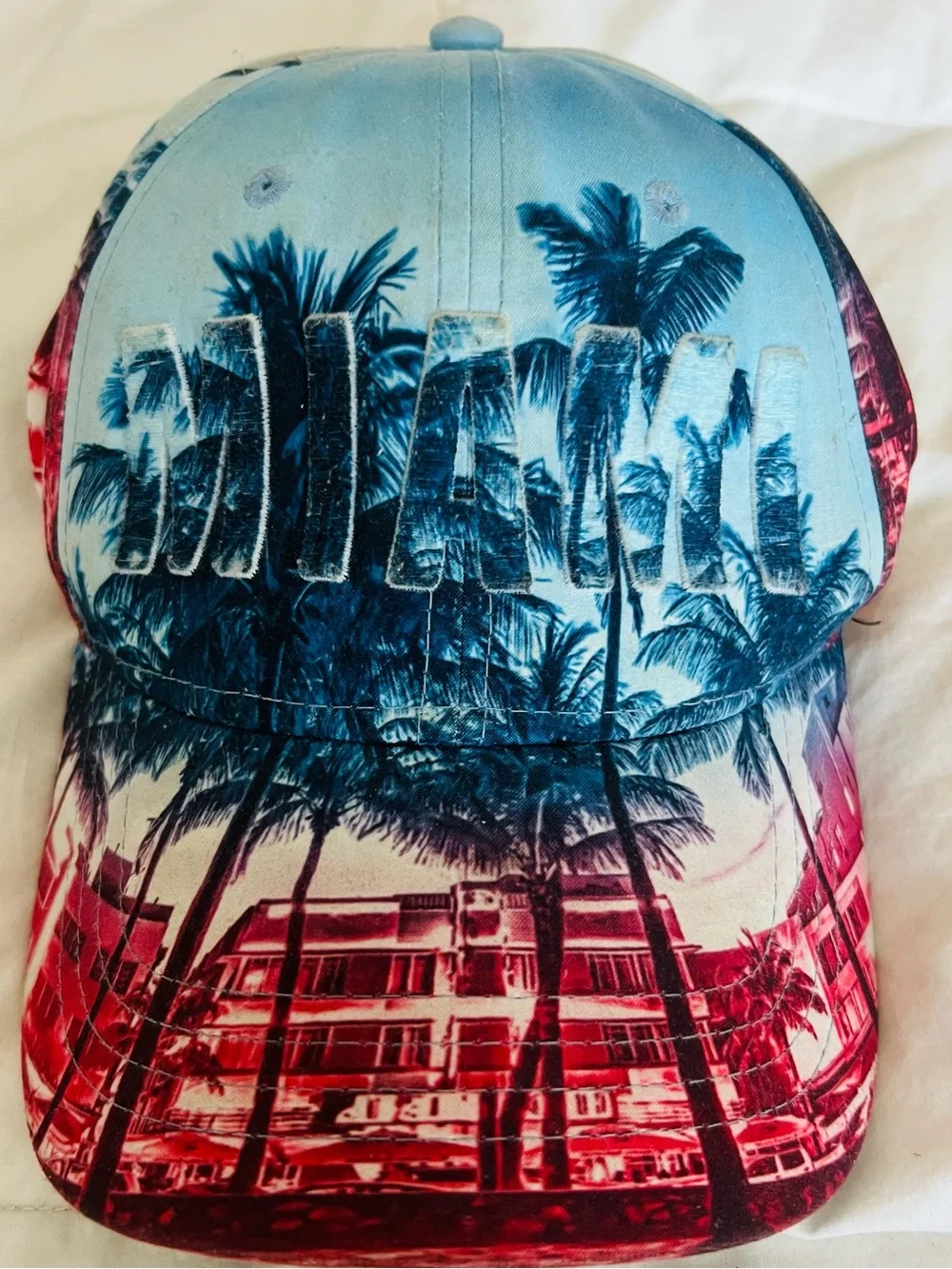 Miami Palm Snapback - Blue & Pink